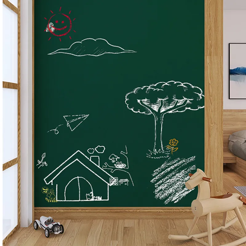 Blackboard Wallpaper Self-Adhesive Removable Chalkboard Wall Sticker Erasable Graffiti Decorative Wallboard big image 3
