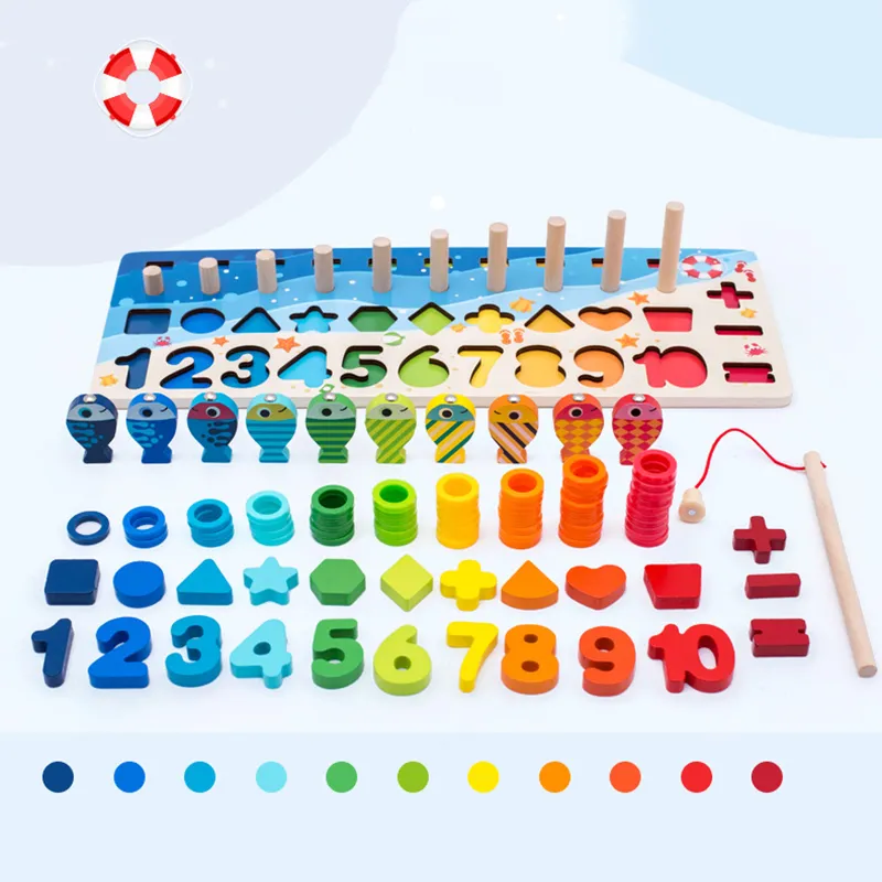 Wooden Montessori Number Blocks with Counting Board - Preschool Learning Education Toy, Perfect as Birthday or Christmas Gift Multi-color image 3