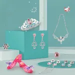 Princess Dress Up Shoes Jewelry Toys Set Girls Role Play Pretend Toys Kit Gift (Accessories shape and color are random) Pink image 4