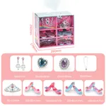 Princess Dress Up Shoes Jewelry Toys Set Girls Role Play Pretend Toys Kit Gift (Accessories shape and color are random) Pink image 6