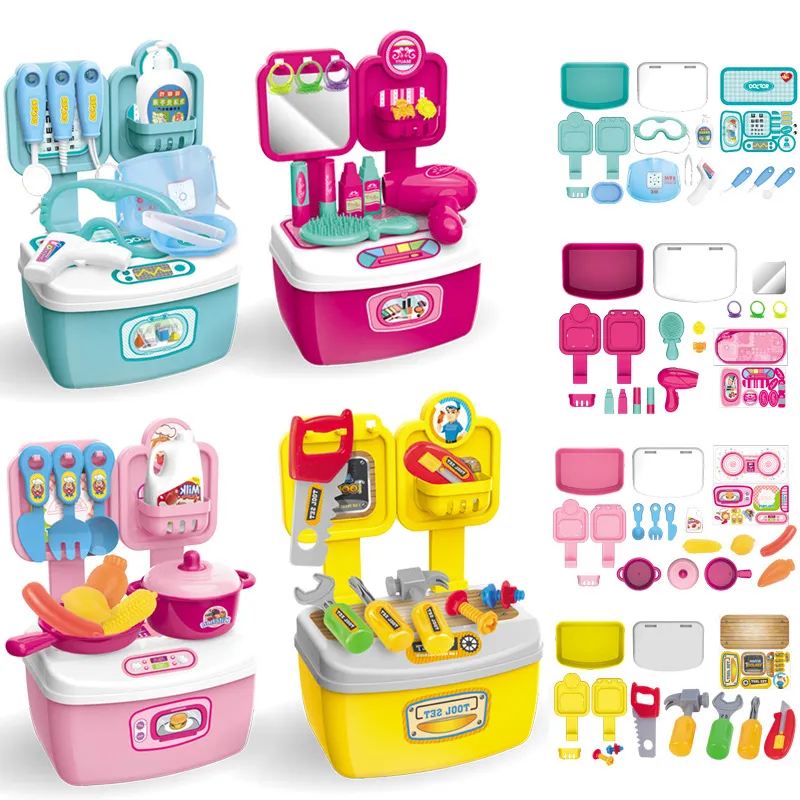 Kitchen/Tool Box/Beauty Hair Salon/Doctor Kit Kids Role Play Set Pretend Play Tool Toys  big image 1
