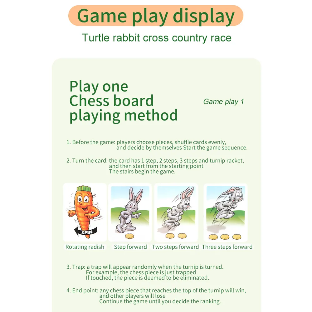 Tortoise and Rabbit Trap Game Toy Board Game Bunny Challenge Cross Country Race Toy  image 3