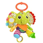 Baby Plush Animal Rattle Doll Car Seat Stroller Crib Soothing Toys with Teether and Sound Paper Green