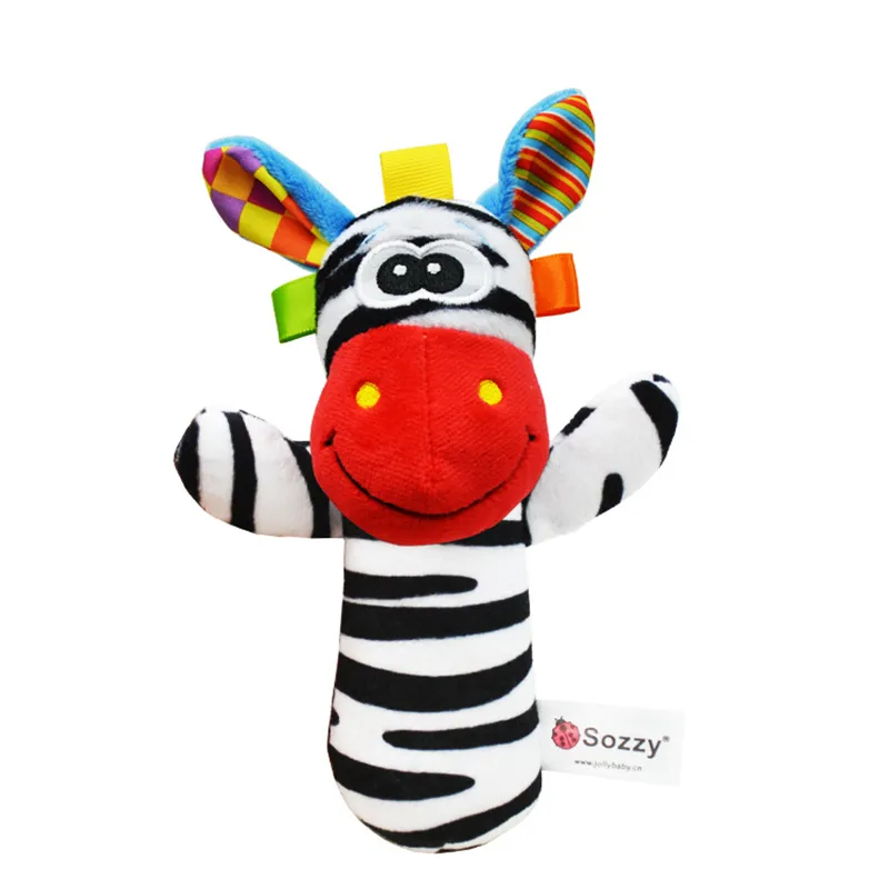 Brinquedos de chocalho de pelúcia de bebê conforto macio bicho de pelúcia chocalho de mão de desenvolvimento brinquedo de aperto de mão Cor-A