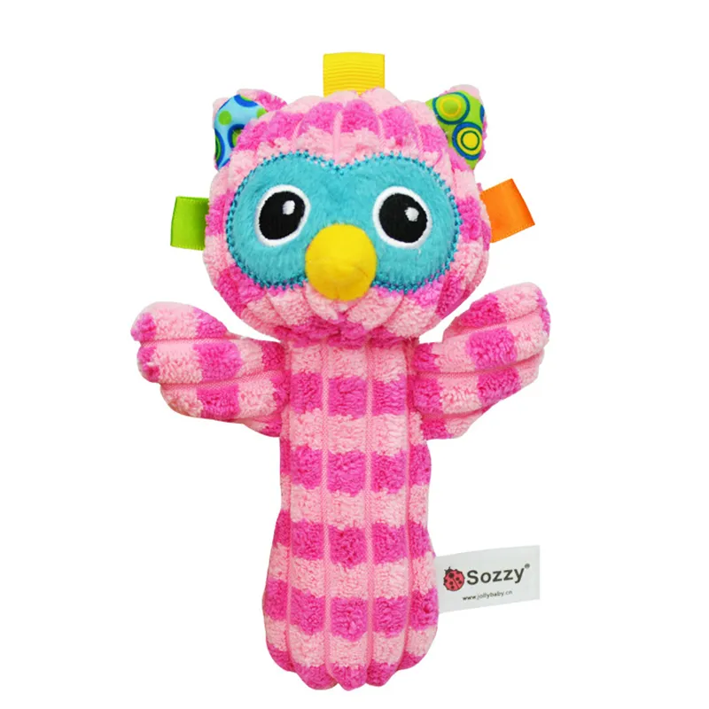 Brinquedos de chocalho de pelúcia de bebê conforto macio bicho de pelúcia chocalho de mão de desenvolvimento brinquedo de aperto de mão Cor-B big image 1