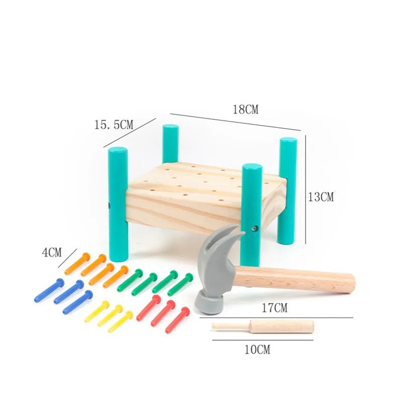 Nail Nail Toys Five-color Knocking Nail Table Montessori Children's Hand-eye Coordination Manual Brain Puzzle Knocking Table big image 8