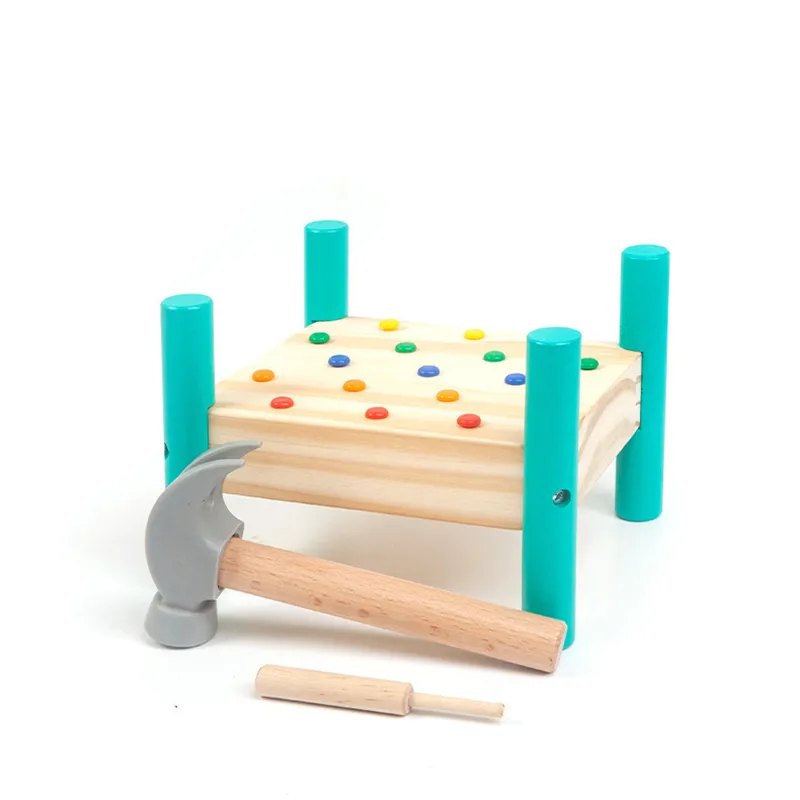 Nail Nail Toys Five-color Knocking Nail Table Montessori Children's Hand-eye Coordination Manual Brain Puzzle Knocking Table big image 3