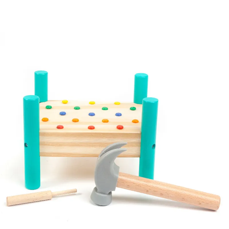 Nail Nail Toys Five-color Knocking Nail Table Montessori Children's Hand-eye Coordination Manual Brain Puzzle Knocking Table big image 5