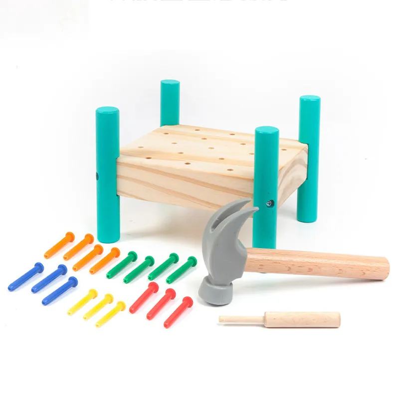 Nail Nail Toys Five-color Knocking Nail Table Montessori Children's Hand-eye Coordination Manual Brain Puzzle Knocking Table  big image 1