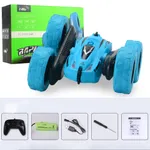 Remote Control Car 4WD 2.4Ghz Double Sided 360° Rotating 180° Tumbling with Headlights Kids Stunt Car Toy Color-B