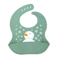 Food Grade Silicone Baby Bibs with Large Capacity Food Catcher Pocket Adjustable Portable Soft Foldable Toddler Bib  image 1