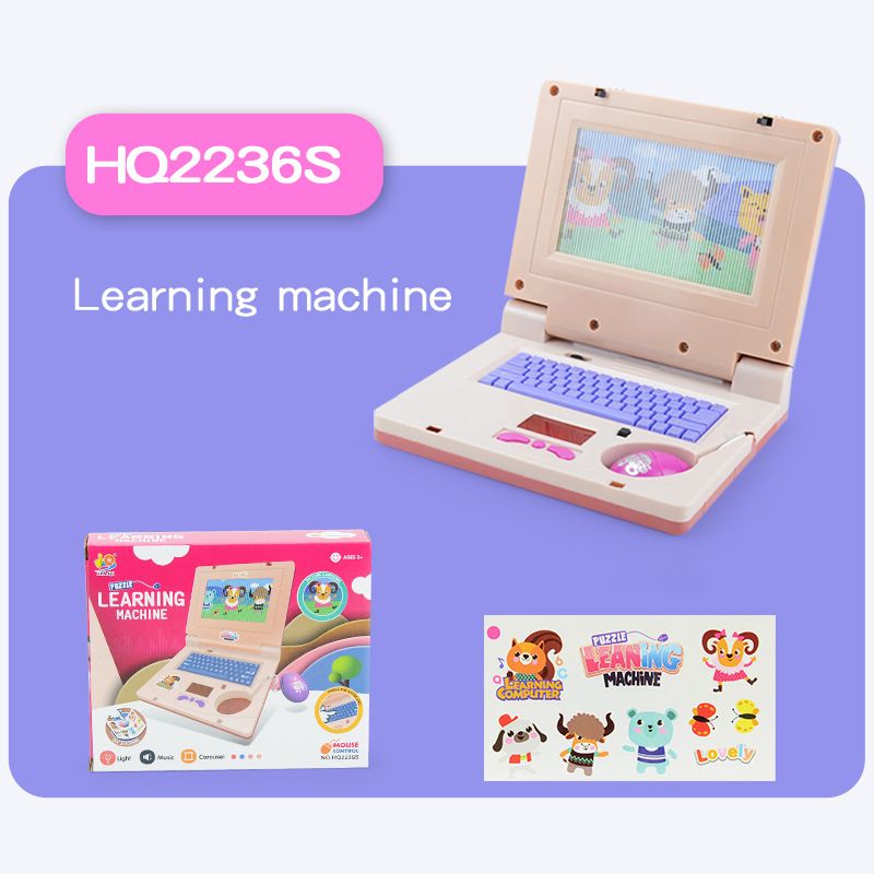 

Educational Laptop for Kids Lights and Music Cartoon Learning Machine with Mouse Early Education Toys