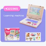Educational Laptop for Kids Lights and Music Cartoon Learning Machine with Mouse Early Education Toys Color-B