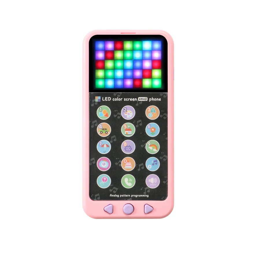 Emoji Phone Touch Screen LED Color Screen Mobile Phone Toy Early Education Machine Toddler Learning Toys Color-B