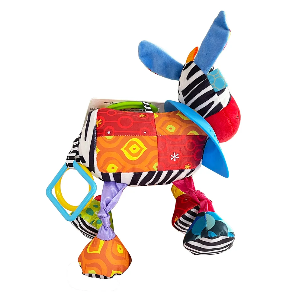Baby Plush Animal Rattle Doll Car Seat Stroller Crib Soothing Toys with Teether and Sound Paper  image 5