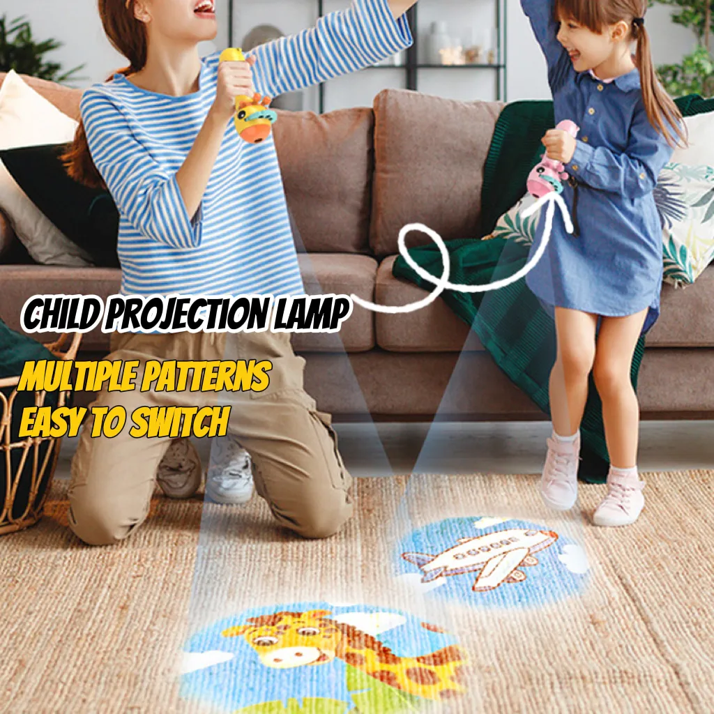 

Kids Projection Flashlight Torch Lamp Toy Cute Cartoon Photo Light Bedtime Learning Fun Toys