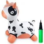 Inflatable Bouncy Unicorn Kids Bouncy Hopper Ride On Toys with Pump Indoor Outdoor Activity Toys Gift Color-D