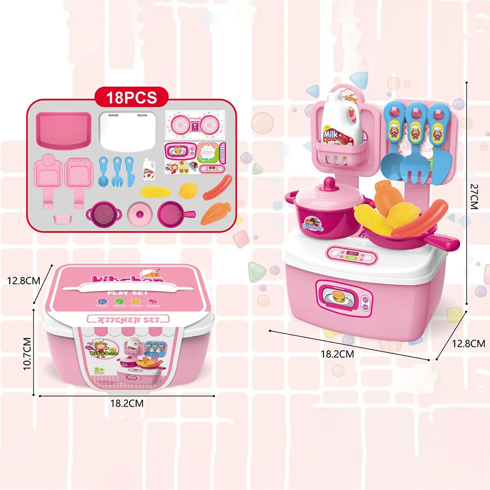 Kitchen/Tool Box/Beauty Hair Salon/Doctor Kit Kids Role Play Set Pretend Play Tool Toys Pink big image 1