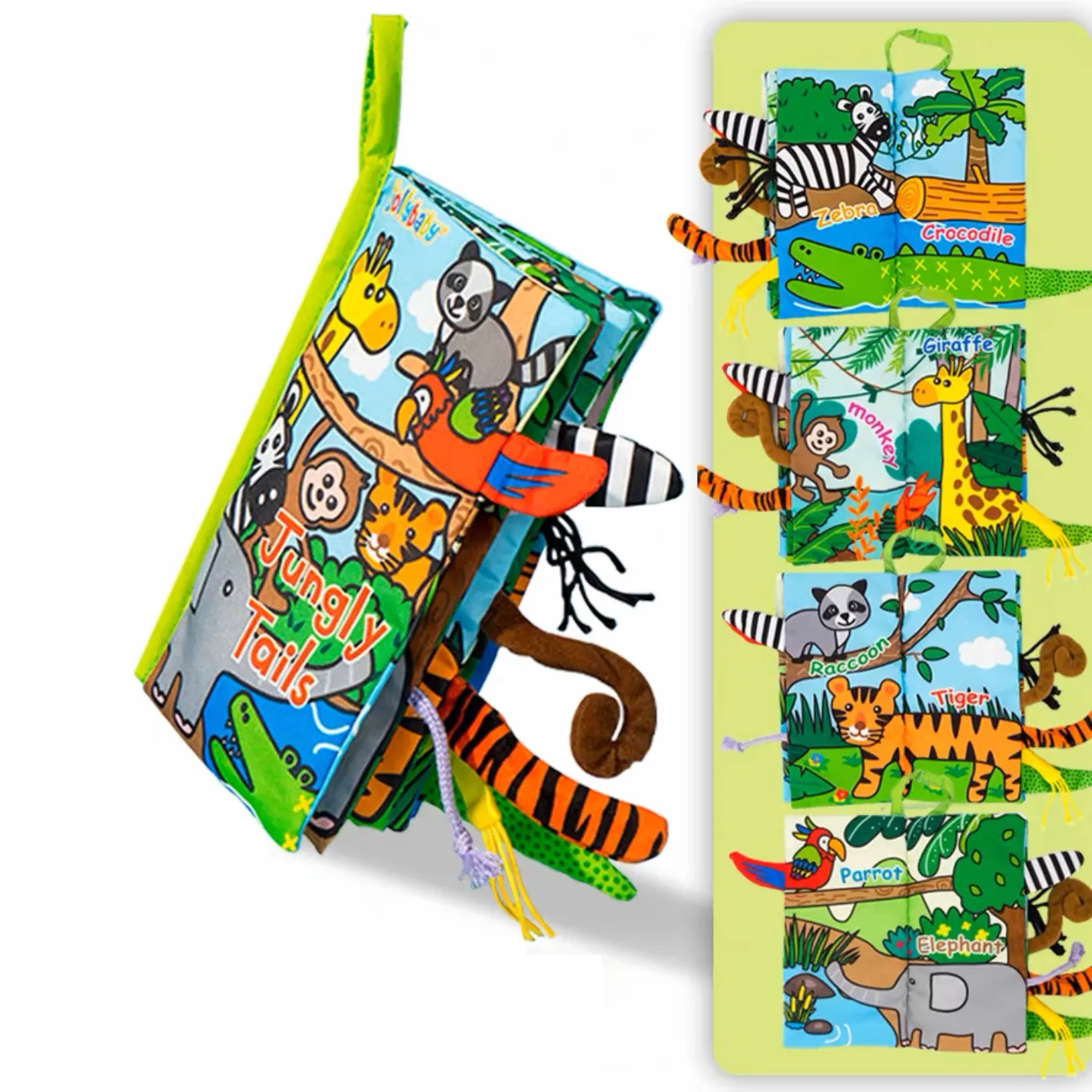 Cloth Baby Book Intelligence Development Educational Toy Soft Cloth Learning Cognize Books For 0 Months+   5 pages Color-B