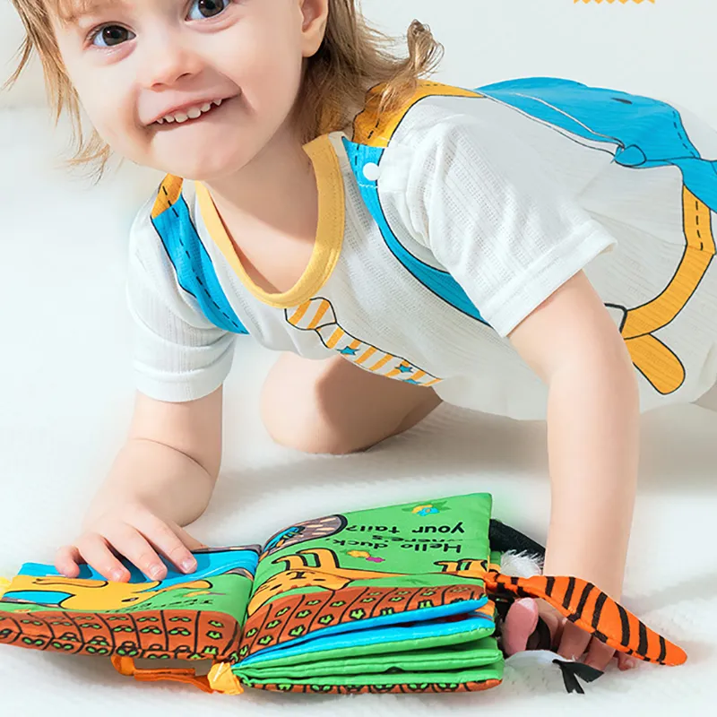 Cloth Baby Book Intelligence Development Educational Toy Soft Cloth Learning Cognize Books For 0 Months+   5 pages Color-A image 6