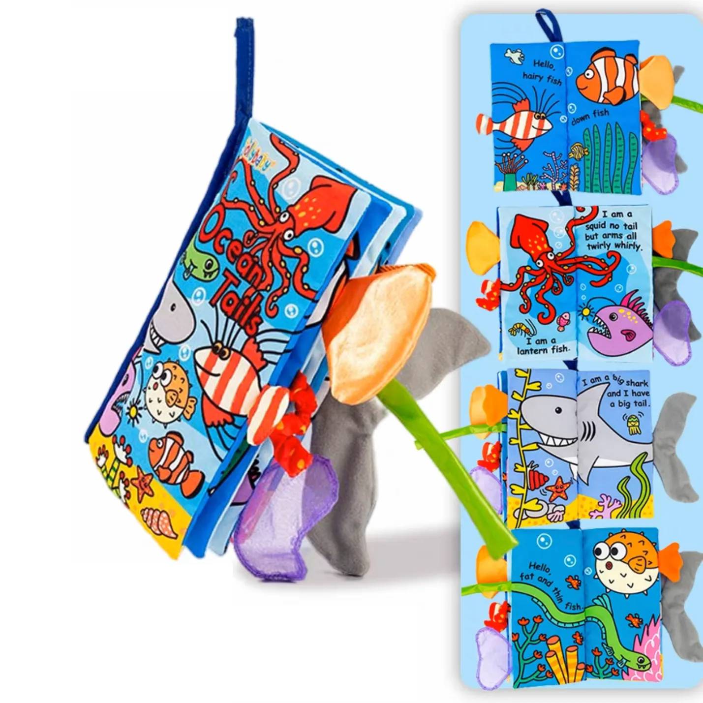Cloth Baby Book Intelligence Development Educational Toy Soft Cloth Learning Cognize Books For 0 Months+   5 pages Color-D