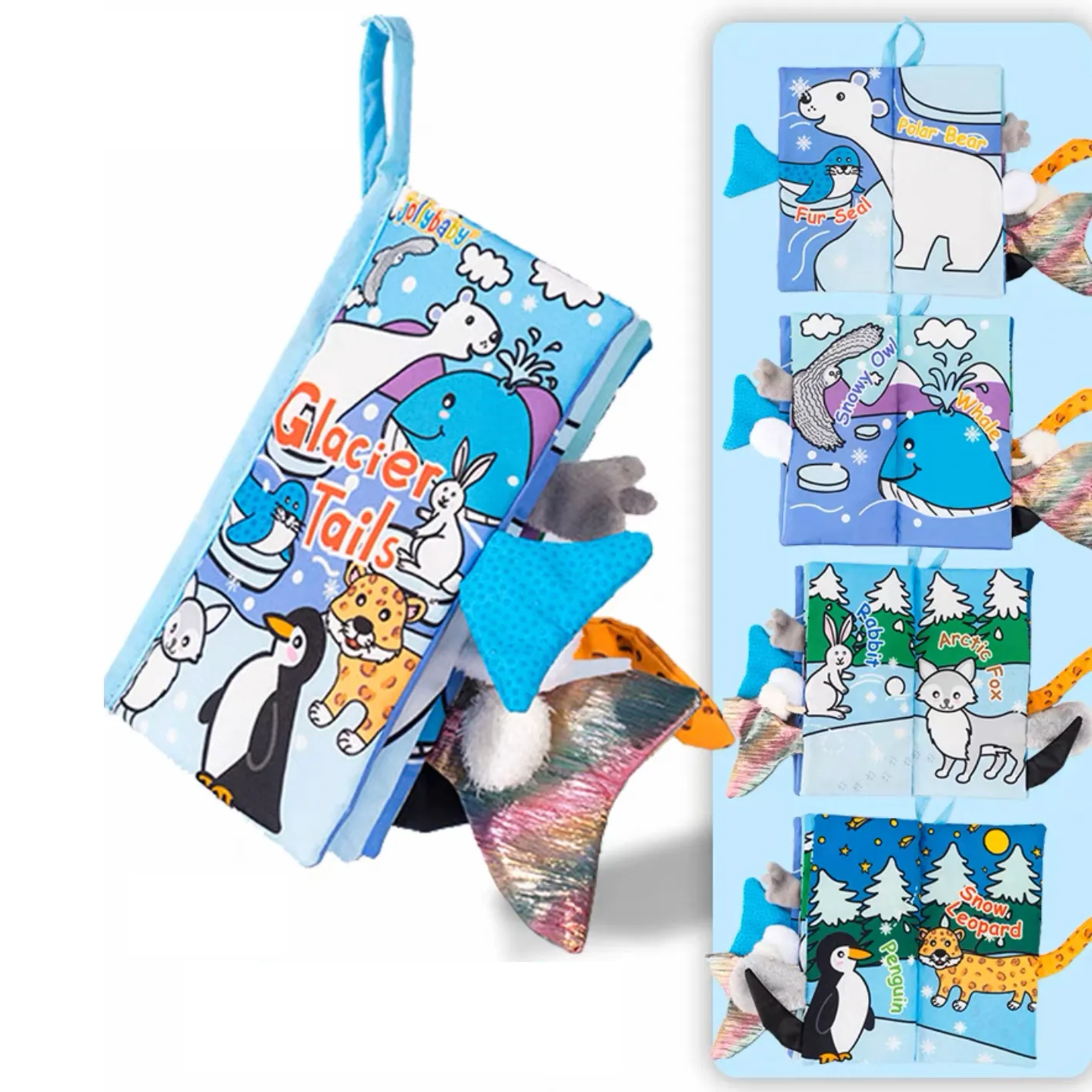 Cloth Baby Book Intelligence Development Educational Toy Soft Cloth Learning Cognize Books For 0 Months+   5 pages Color-E