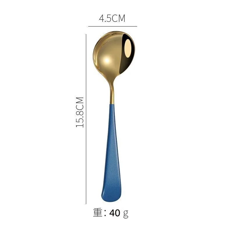 Flatware Stainless Steel Cutlery Fork Cute Western Food Blue