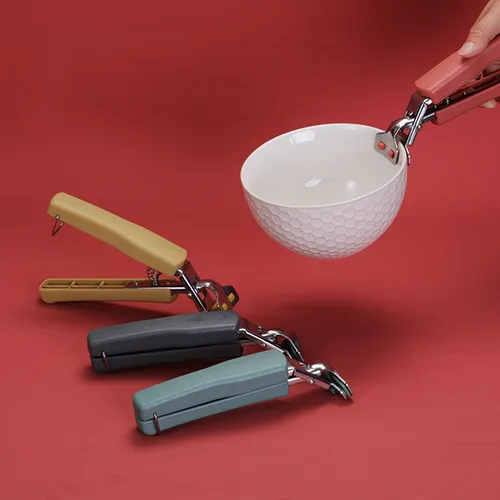 Stainless Steel Bowl Dish Clamp Pot Pan Gripper Clip Hot Dish Plate Bowl Clip Retriever Tongs Silicone Handle Kitchen Tool