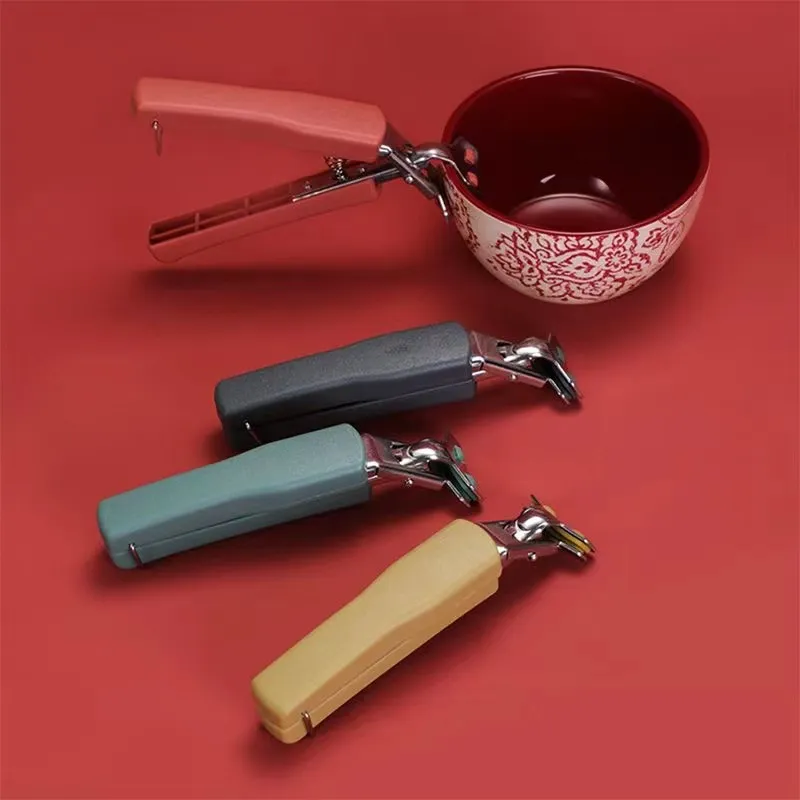 Stainless Steel Bowl Dish Clamp Pot Pan Gripper Clip Hot Dish Plate Bowl Clip Retriever Tongs Silicone Handle Kitchen Tool Color-A image 3