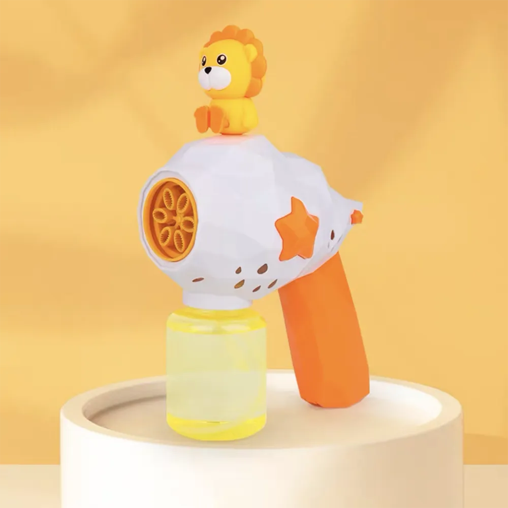Cute Animal Electric Six-hole Automatic Bubble Machine for Toddler/Kid Color-A big image 1