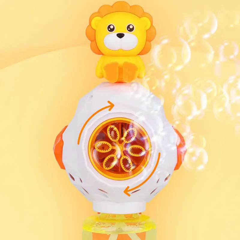 Cute Animal Electric Six-hole Automatic Bubble Machine for Toddler/Kid Color-A image 3