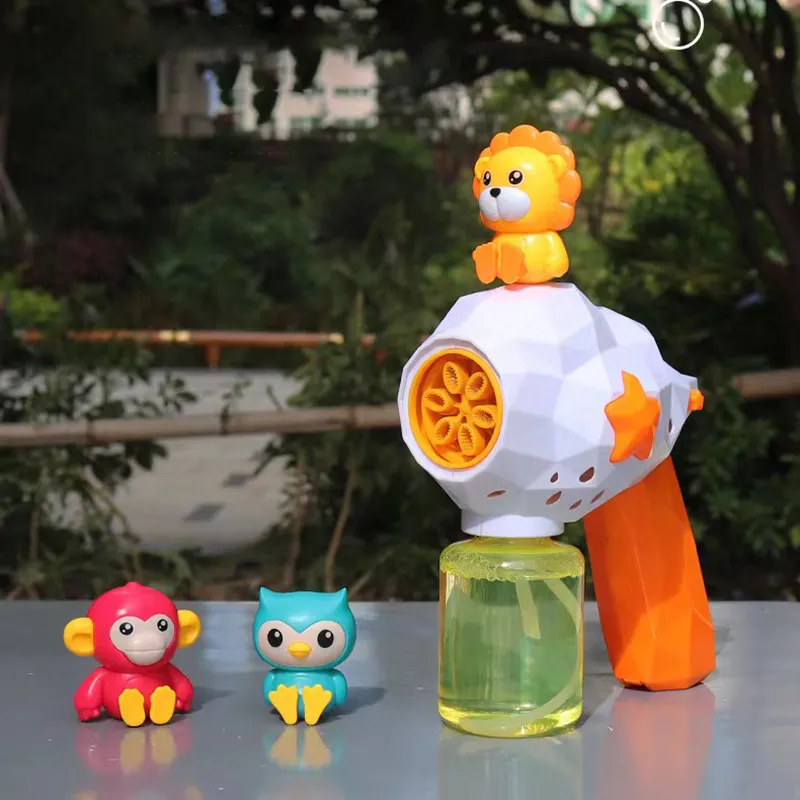 Cute Animal Electric Six-hole Automatic Bubble Machine for Toddler/Kid Color-A image 5