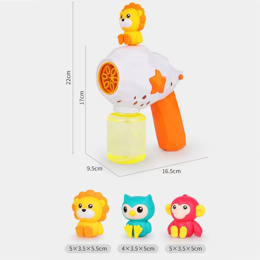Cute Animal Electric Six-hole Automatic Bubble Machine for Toddler/Kid Color-A image 6