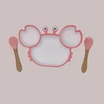 Children's Cartoon Crab Dinner Plate Complementary Food Suction Cup Type Anti-fall Tableware Set All-in-one Full Dinner Plate Color-D