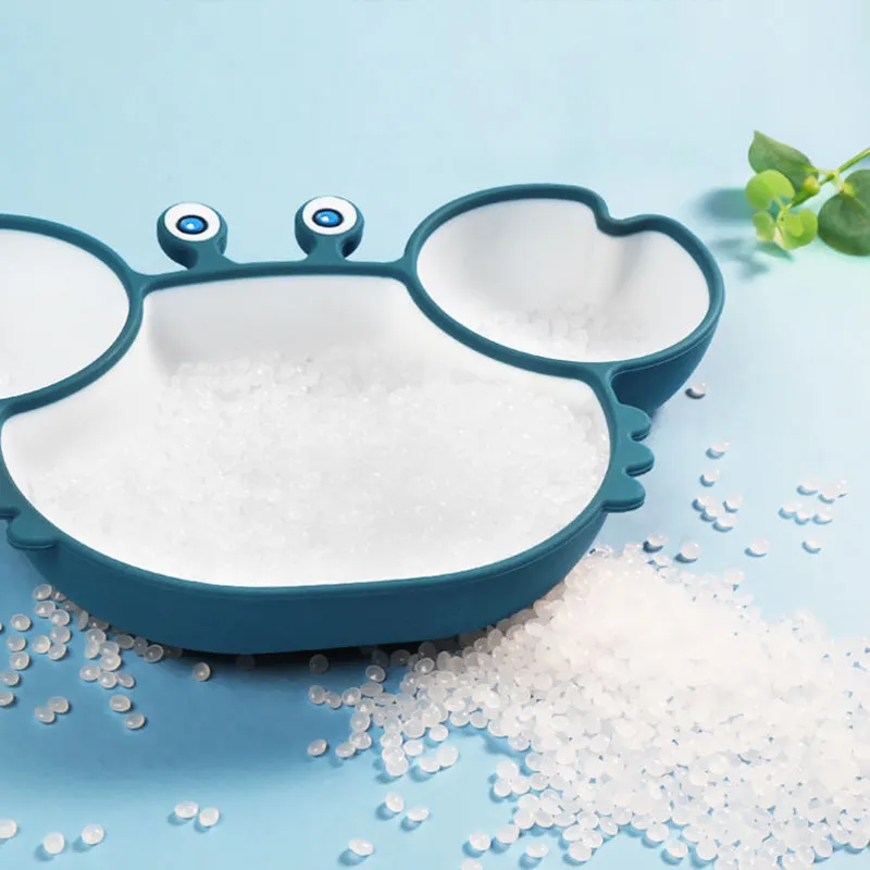 Children's Cartoon Crab Dinner Plate Complementary Food Suction Cup Type Anti-fall Tableware Set All-in-one Full Dinner Plate Color-A image 3