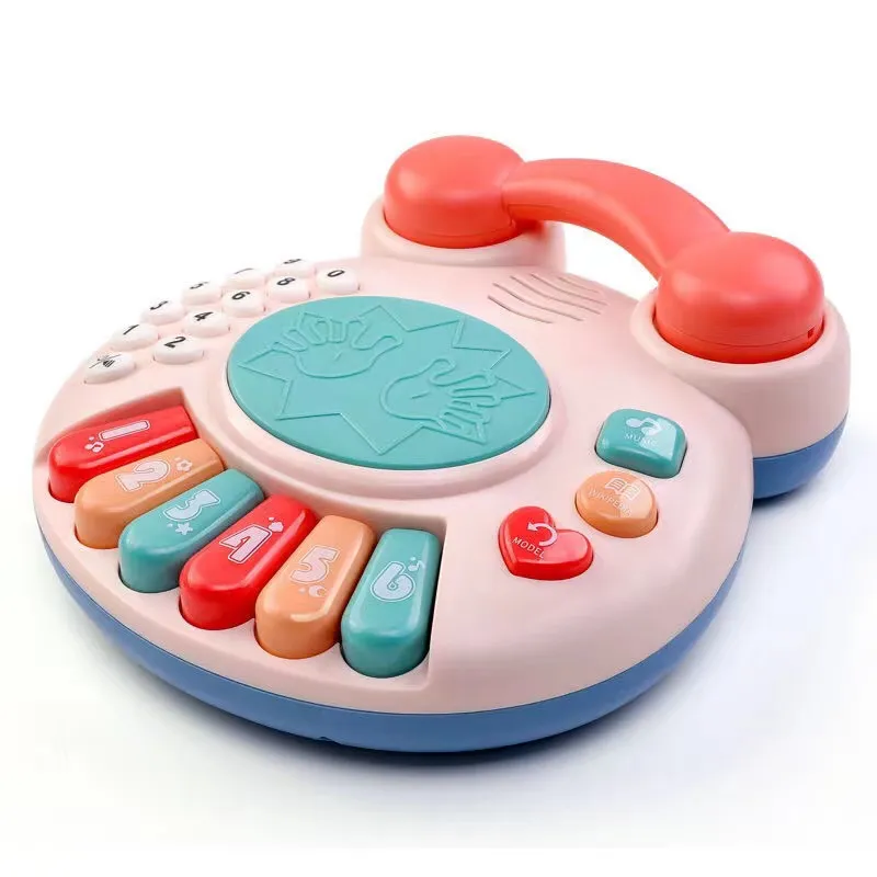 Crab Shape Piano Home Phone Toy Musical Instrument Color-A big image 1