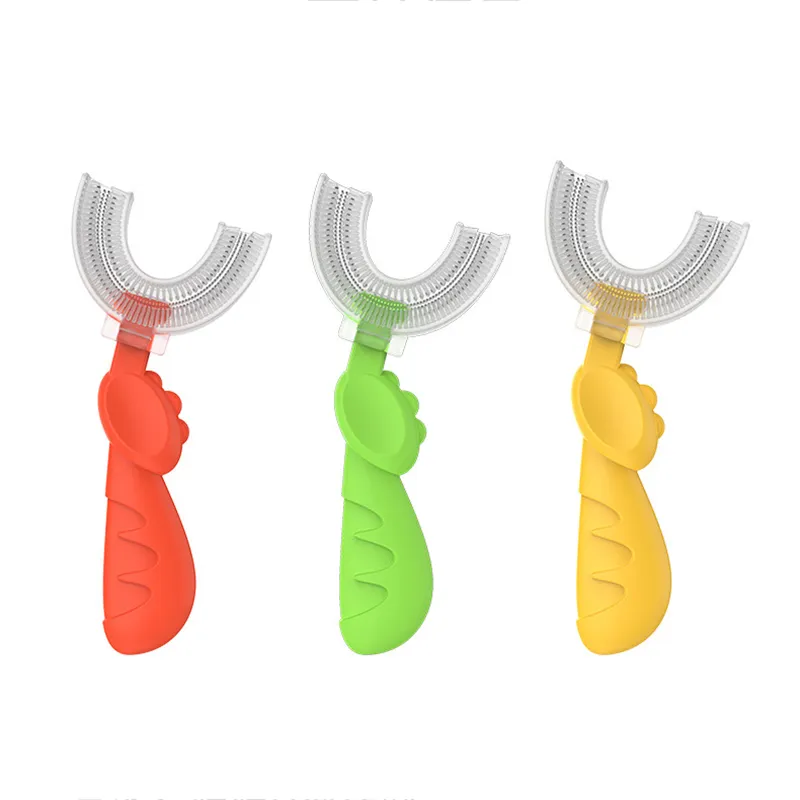 Toddlers Kids U-Shaped Silicone Toothbrush Manual Toothbrush Whole Mouth Silicone Toothbrush for 2-6Y/6-12Y  image 2