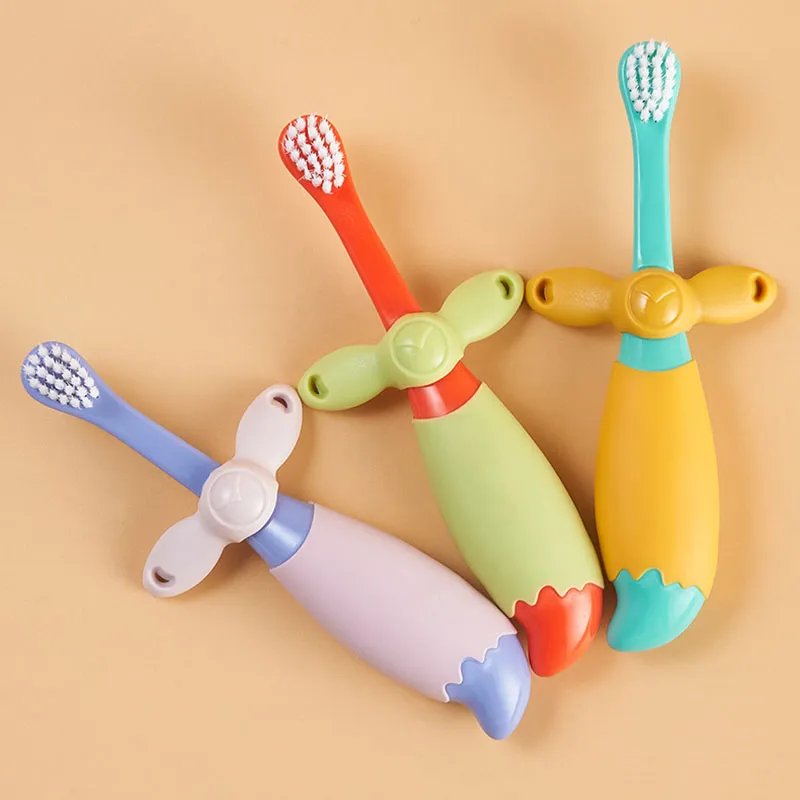 Toddlers Cartoon Toothbrush Manual Ultra-fine soft Toothbrush Kids Training Teeth Cleaning to Prevent Stuck Throat  image 2