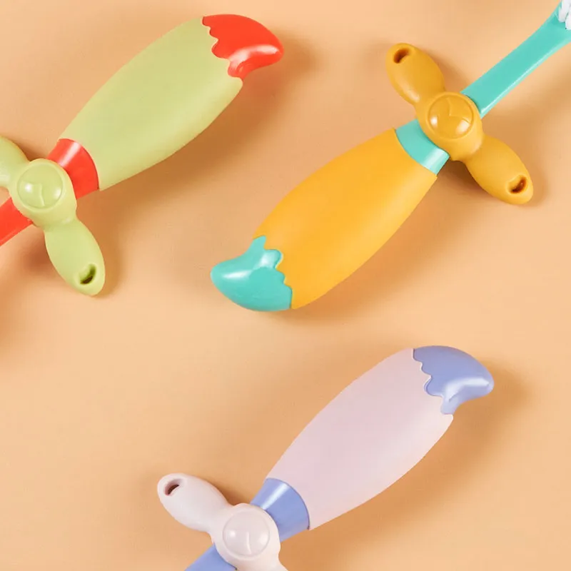 Toddlers Cartoon Toothbrush Manual Ultra-fine soft Toothbrush Kids Training Teeth Cleaning to Prevent Stuck Throat  image 4