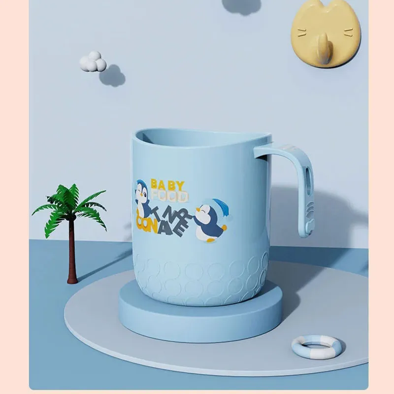Wall-Mounted Toothbrush Cups Kids Cartoon Multi-purpose Water Cups about 270ML/9.13OZ Light Blue