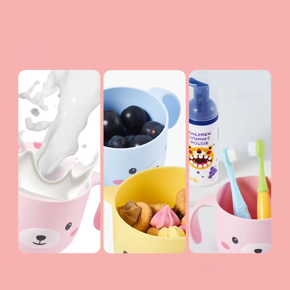250ML/8.45OZ Toddler Drinking Training Cup Baby Cartoon Open Cup with Handles Easy to Grip big image 5