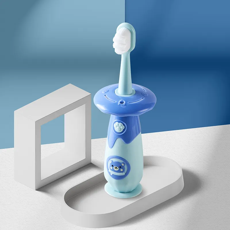 Baby Training Toothbrush Extra Soft Bristles Toddler Toothbrush Oral Care with Anti-Choking Guard to Prevent Stuck Throat Color-E