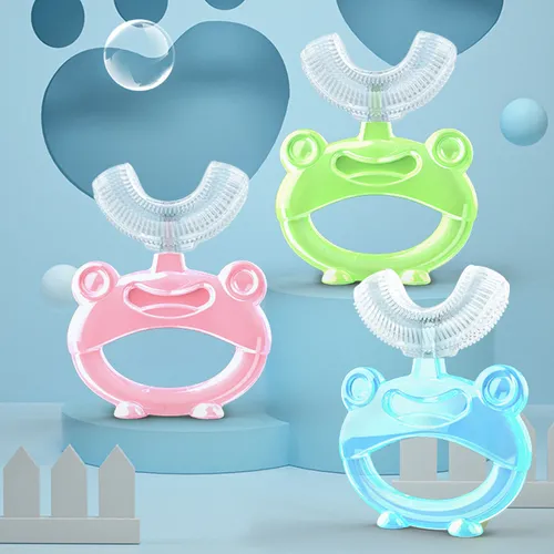 Cartoon Cepillo de dientes de silicona en forma de U para niños