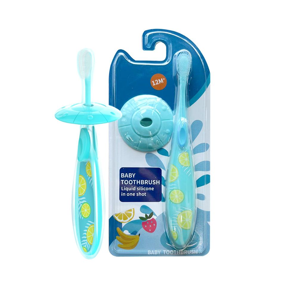 Baby Toothbrush With Suction Base Infant To Toddler Toothbrush Food Grade Silicone