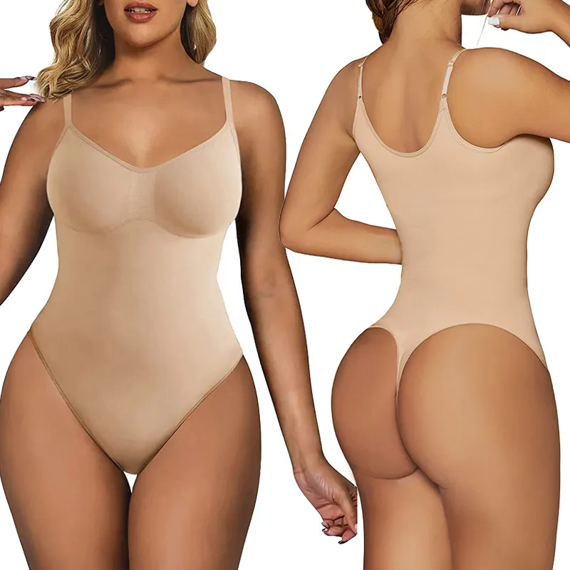 Slimming Bodysuit Shapewear for Women Tummy Control Seamless Sculpting Body Shaper Slip Tops