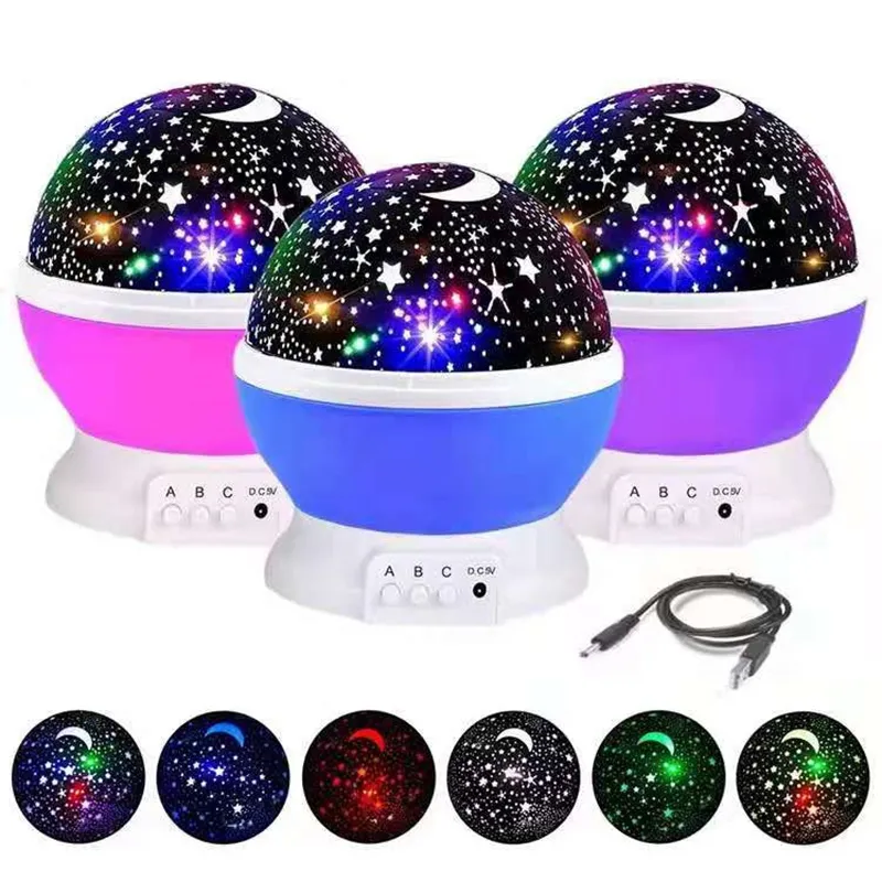 Luce notturna di stelle e luna per bambini Universe Star Sea Birthday Night Light Projection Lamp big image 2