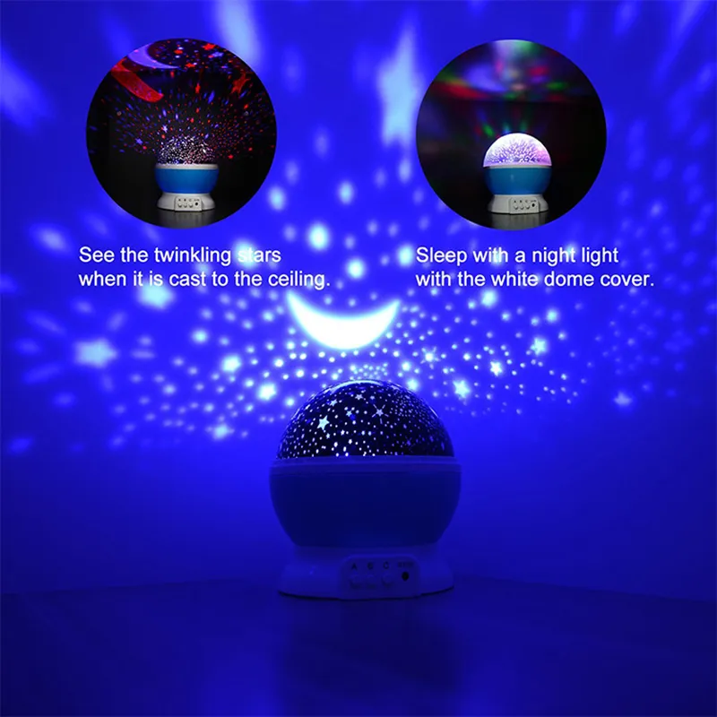 Luce notturna di stelle e luna per bambini Universe Star Sea Birthday Night Light Projection Lamp  big image 3