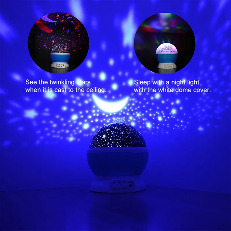Luce notturna di stelle e luna per bambini Universe Star Sea Birthday Night Light Projection Lamp big image 3