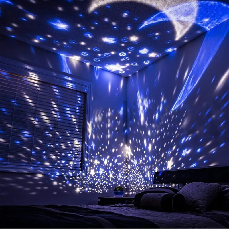 Luce notturna di stelle e luna per bambini Universe Star Sea Birthday Night Light Projection Lamp big image 4