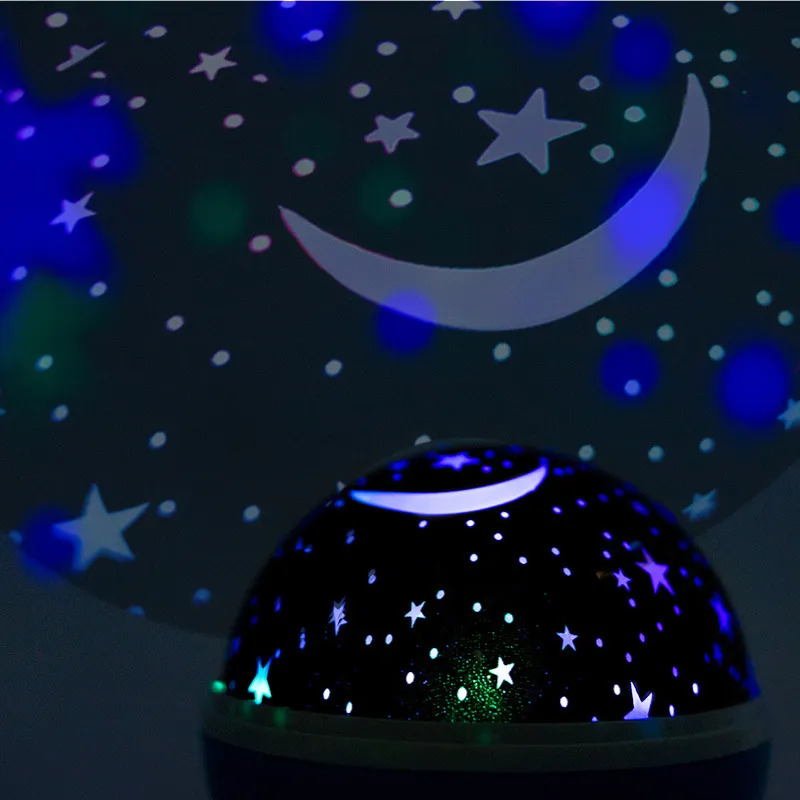 Luz nocturna de la estrella y la luna para niños Universo Star Sea Birthday Night Light Lámpara de proyección Rosado big image 1